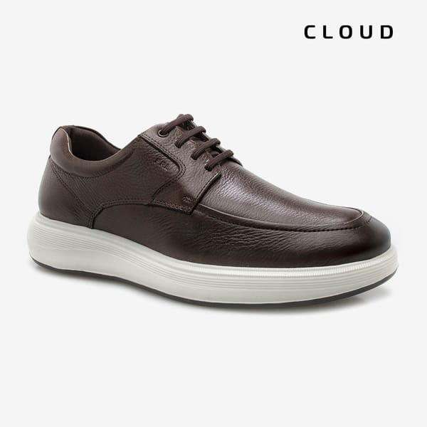 Sapato Casual em Couro Allure Cloud - Brown 